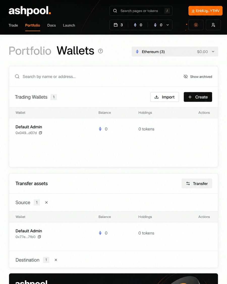 Ashpool perpetuals DEX interface, built by STACKFRAME